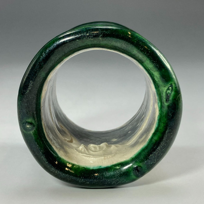 [kyoyaki] Kyo-yaki 9ème génération Ohi Chozaemon-fait vaisselle porte-couvercle en forme de vague