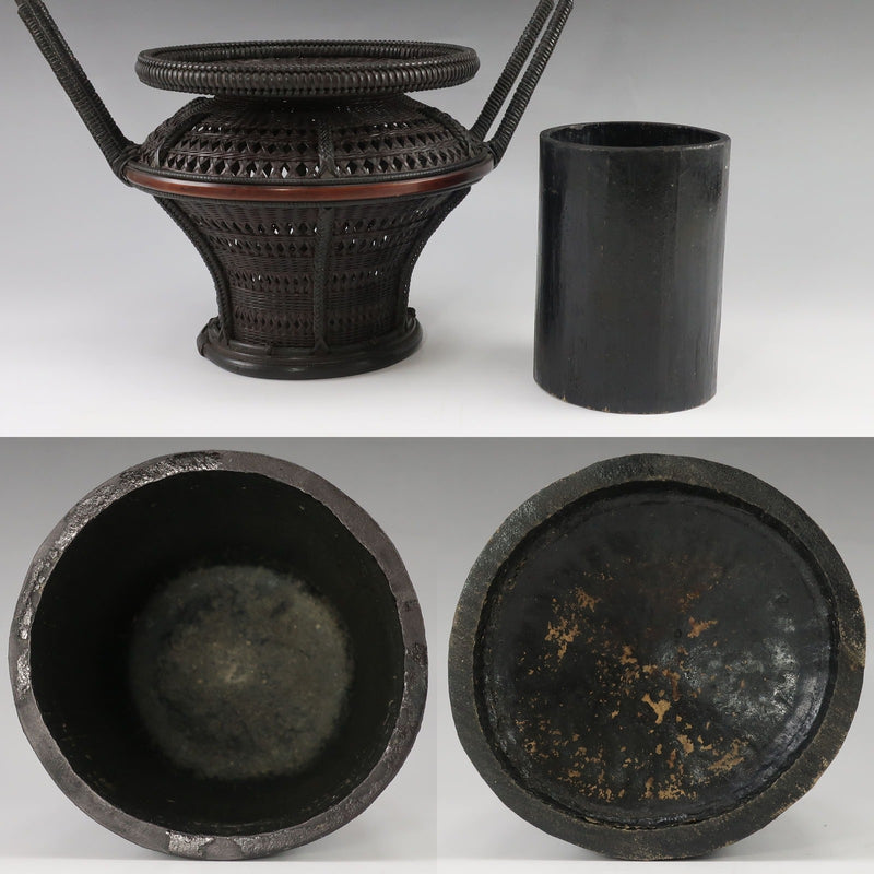 巧芳斎 造 竹編 高手 花籃 ( 花籠 ) 木工・竹工芸 骨董品 – NISHIKINO