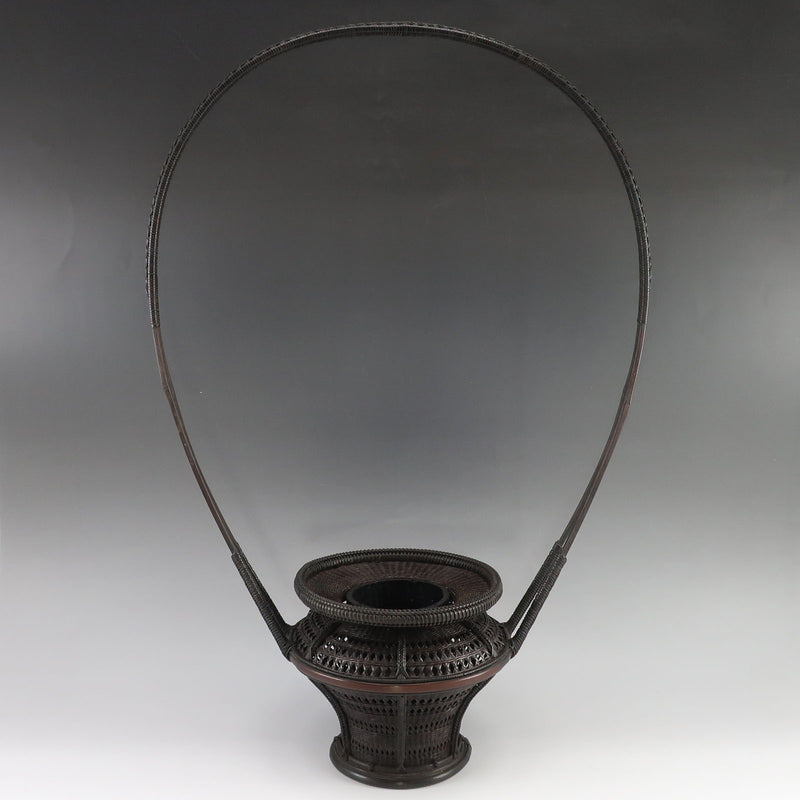 巧芳斎 造 竹編 高手 花籃 ( 花籠 ) 木工・竹工芸 骨董品 – NISHIKINO 巧芳斎 造 竹編 高手 花籃 ( 花籠 ) 木工・竹工芸 骨董品 – NISHIKINO