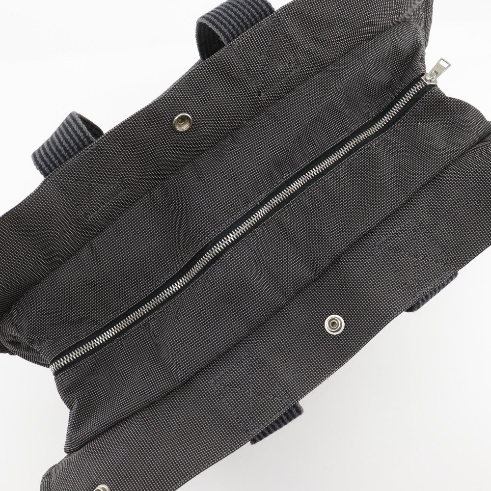 HERMES◇トートバッグ/キャンバス/GRY