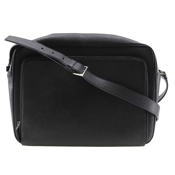 [PRADA]PRADA Messenger bag Shoulder Bag Safiano Nero Black Diagonal Shoulder A4 Fastener Messenger Bag Men's A-Rank