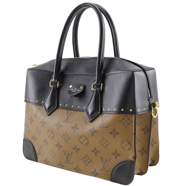 【LOUIS VUITTON】ルイ・ヴィトン
 シティマル ハンドバッグ
 M43595×モノグラムリバース 黒/茶 BA0158刻印 手提げ A5 ダブルファスナー Citymar レディースA-ランク