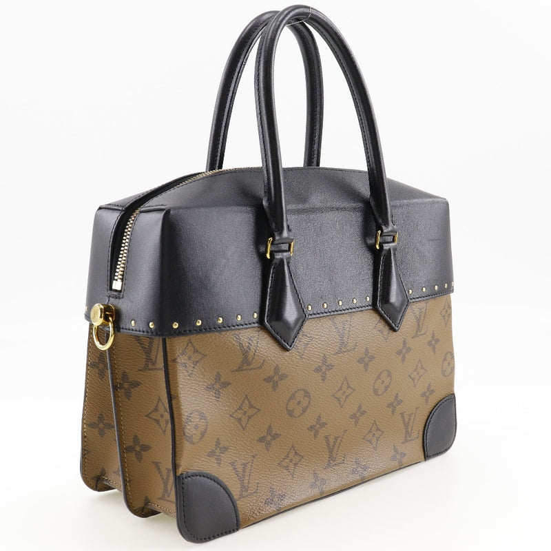 【LOUIS VUITTON】ルイ・ヴィトン
 シティマル ハンドバッグ
 M43595×モノグラムリバース 黒/茶 BA0158刻印 手提げ A5 ダブルファスナー Citymar レディースA-ランク