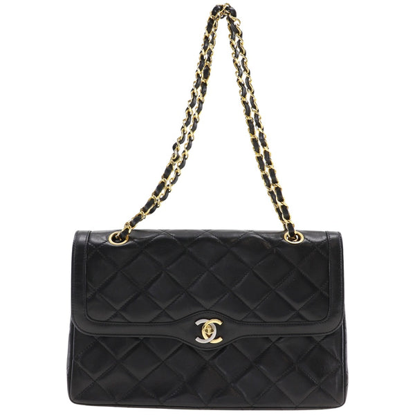 [Chanel] Chanel 
 Cadena hombro parís bolso de hombro limitado 
 Matelasse Double Slap Lambsker Sticker de hombro negro A5 Caqueta de bloqueo de bloqueo A5 París Damas A-Rank A-Rank