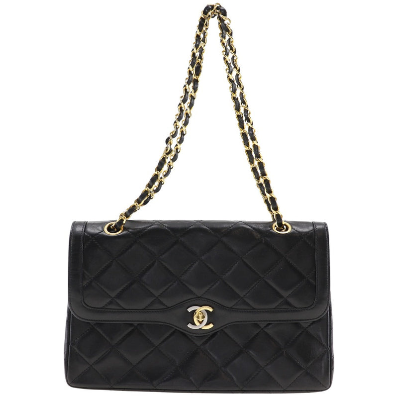 [Chanel] Chanel Chain épaule Paris Limited Sac à banc d'épaule Matrasse Double rabat Agnes Lambe Black Black A5 Turn Lock Chainhouldholder Paris Exclusive Dames A-Rank