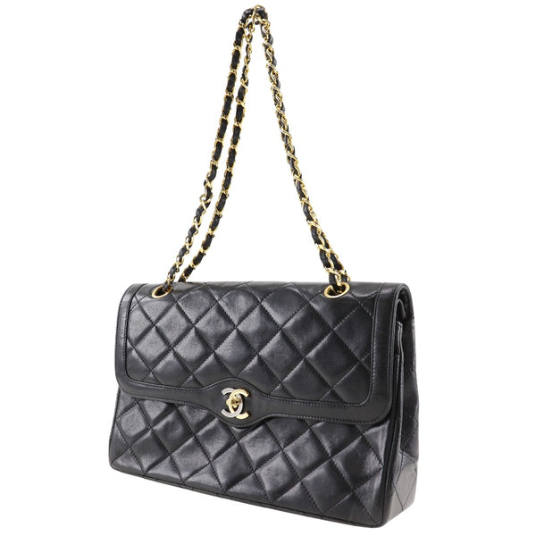 [Chanel] Chanel 
 Cadena hombro parís bolso de hombro limitado 
 Matelasse Double Slap Lambsker Sticker de hombro negro A5 Caqueta de bloqueo de bloqueo A5 París Damas A-Rank A-Rank