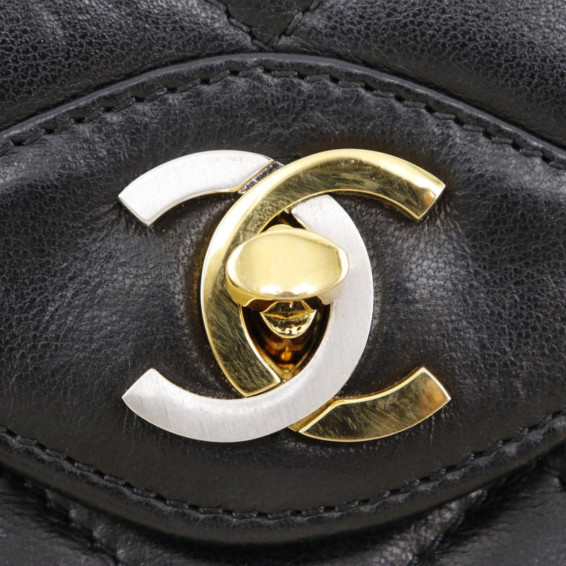 [CHANEL] Chanel ChainShoulder Limited to Paris Shoulder Bag Matelasse Double flap lambskin black shoulder sticker A5 turn lock CHAINSHOULDER PARIS EXCLUSIVE Ladies A-Rank