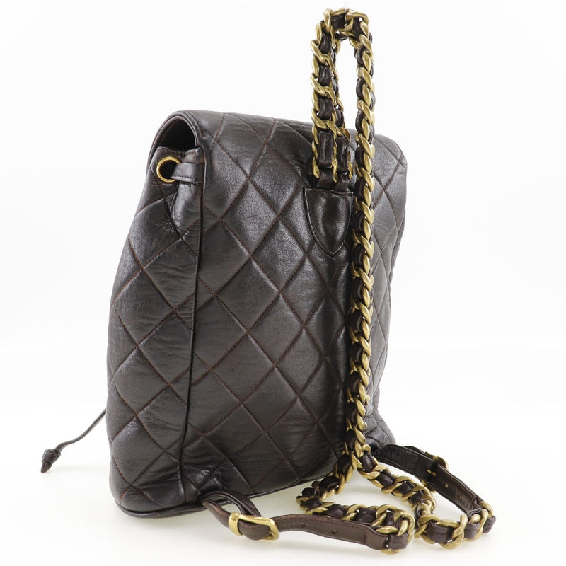 [Chanel] Chanel Matrasse sac à dos de jour coco mark vintage épaule à thé en peau d'agneau A5 verrouillage des dames matélases