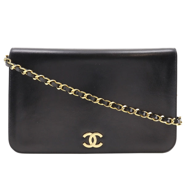 [CHANEL] Chanel 
 ChainShoulder Shoulder Bag
 COCO Mark Vintage Calfskin Black shoulder snap button CHAINSHOULDER Ladies