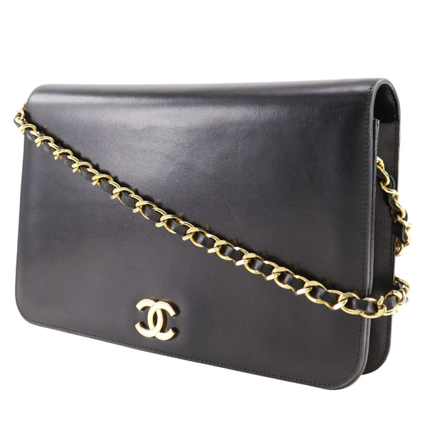 [Chanel] Chanel 
 Sac à bandoulière 
 Coco Mark Vintage Calf Black Snap Snap Button Bouton Éfonce de chaîne