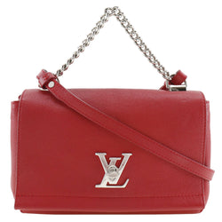 [루이비통]LOUIS VUITTON Rock Me BB 숄더 가방 2way M51202 송아지 Ruby Red Du0197 새겨진 핸드 스케이프 2way 턴 록 Rock Me BB Ladies A-Rank