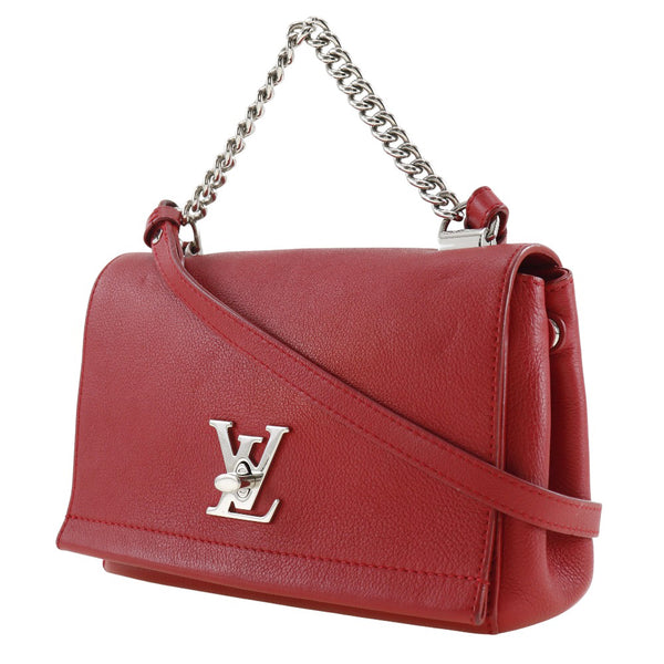 [Louis Vuitton]LOUIS VUITTON Rock Me BB Shoulder Bag 2way M51202 Becerro Ruby Red Du0197 Grabado a mano 2 videos Lock Rock Me Bb Ladies A-Rank