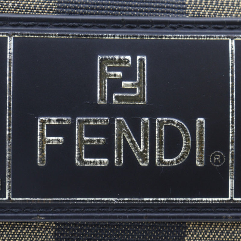 【FENDI】フェンディ
 ペカンストライプ ウエストバッグ
 ボディバッグ 7VA446 ナイロンキャンバス 茶 ファスナー Pecan Stripe ユニセックス