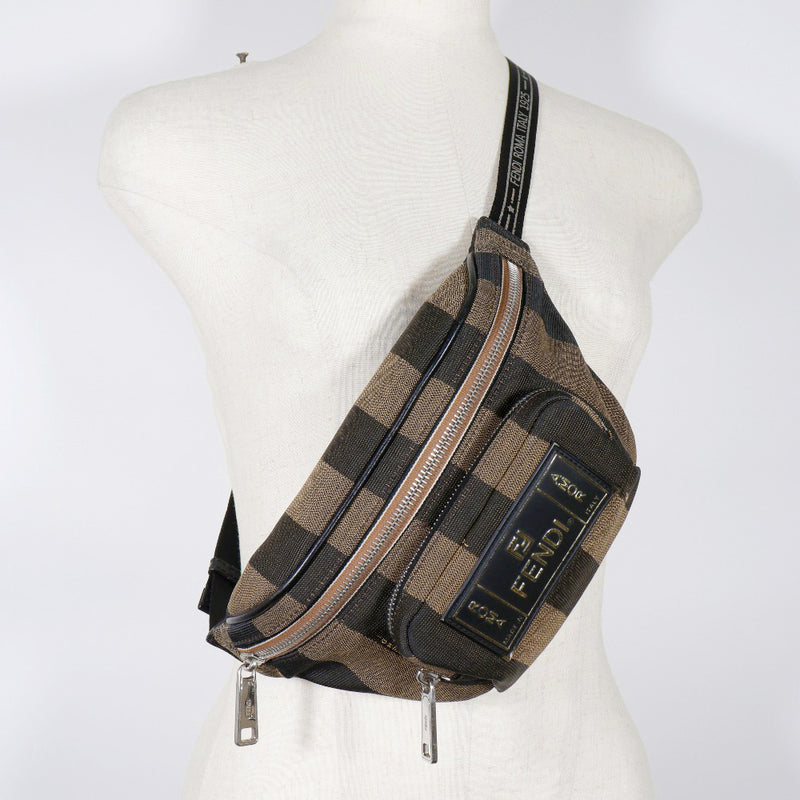 [Fendi] Fendi Pecan Stripe West Sac Bod Body Bag 7VA446 Nylon Toile Flotter Pecan Stripe Unisexe