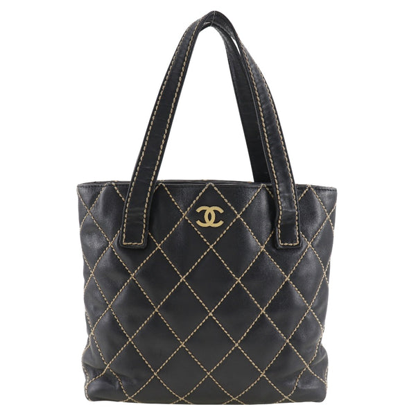 [Chanel] Chanel 
 Bolso de bolso de puntada salvaje 
 A18126 Manejo negro de ternero A5 Tipo de imán de puntada salvaje Damas