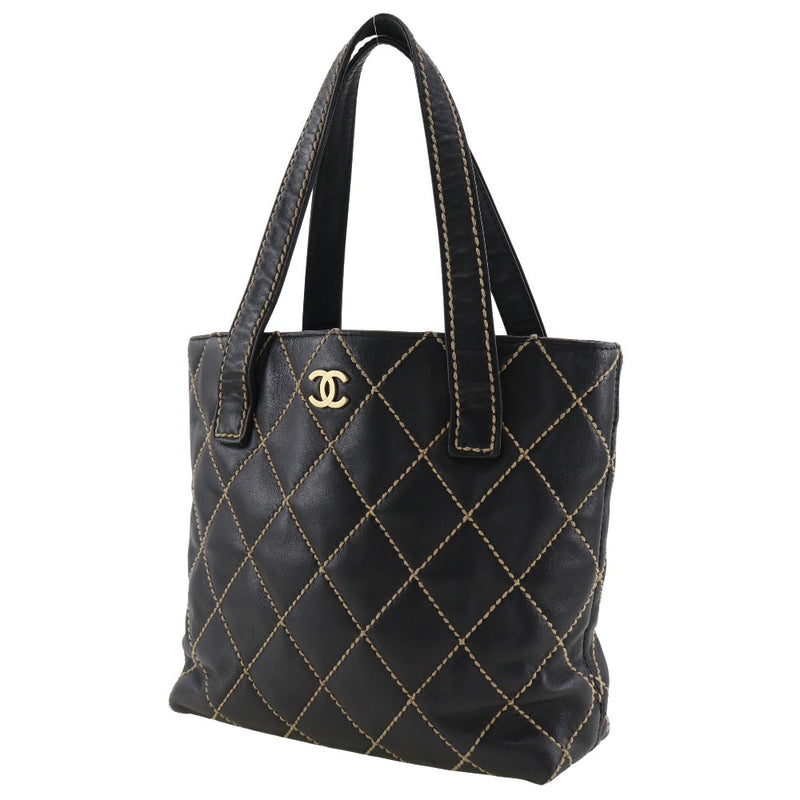 [Chanel] Chanel 
 Bolso de bolso de puntada salvaje 
 A18126 Manejo negro de ternero A5 Tipo de imán de puntada salvaje Damas