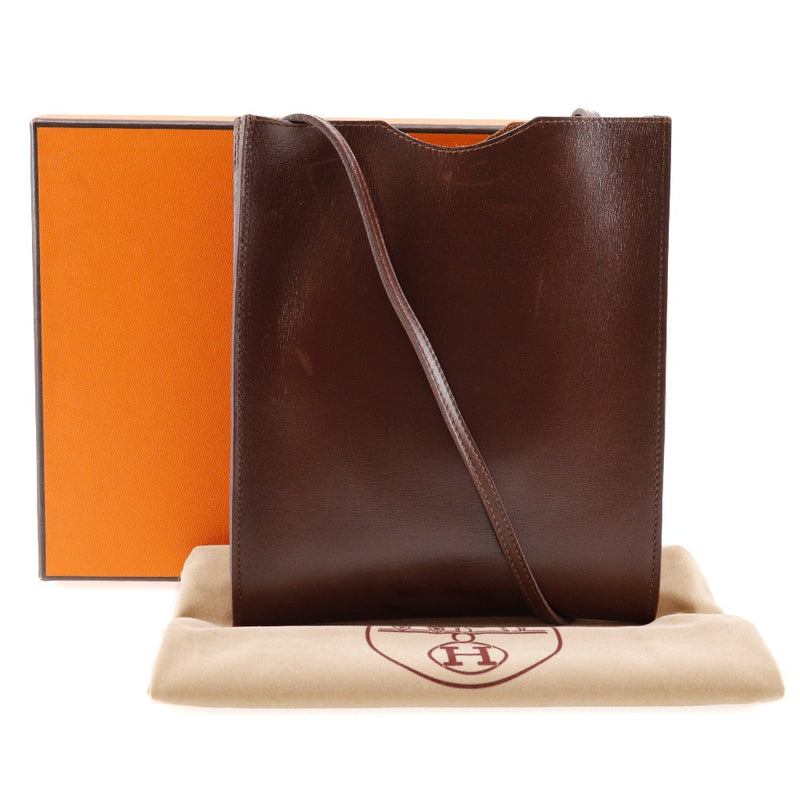 [HERMES] Hermes Omenitu Shoulder Bag Calfskin Brown Diagonal Open OMENITU Unisex