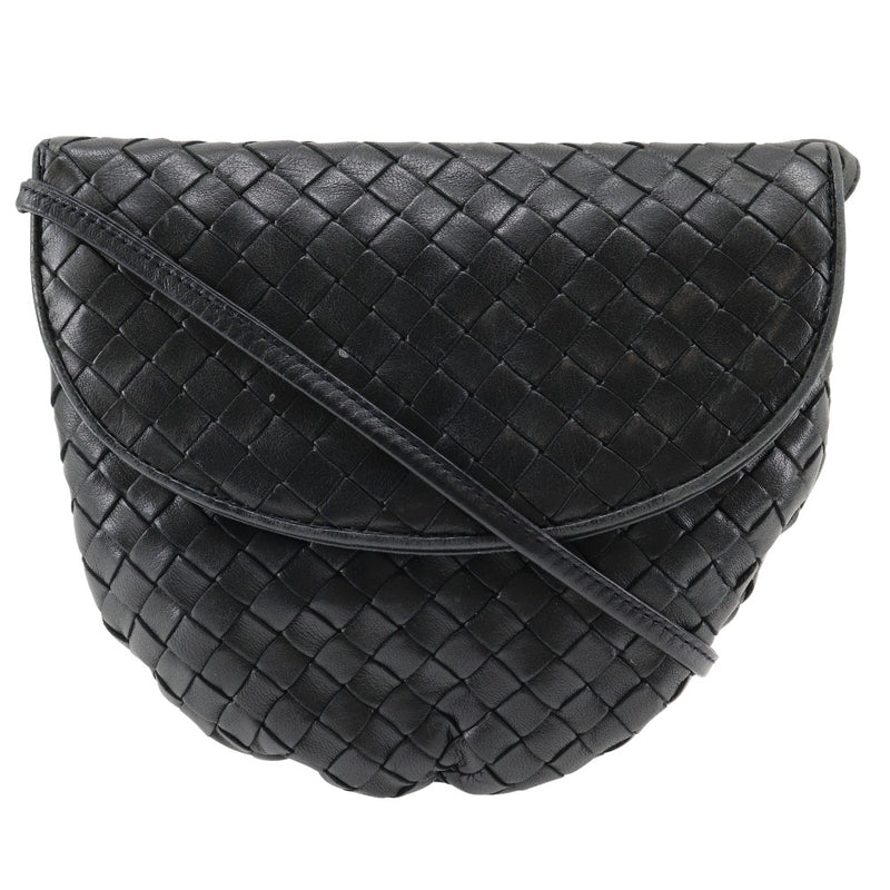 [Bottegaveneta]BOTTEGA VENETA Intrecciato Bolsa de hombro Pochette Calf Negro Diagonal Tipo de imán Intrecciato Damas