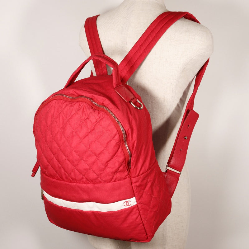 [Chanel] Chanel 
 COCO Mark Backpack・ Daypack 
 Matelasse Bolso de hombro rojo de nylon 2 videas coco mark damas