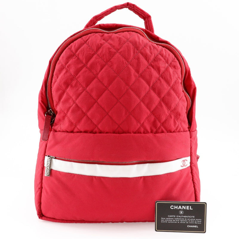 [Chanel] Chanel 
 COCO Mark Backpack・ Daypack 
 Matelasse Bolso de hombro rojo de nylon 2 videas coco mark damas