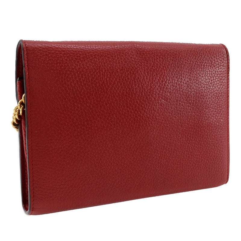 [GUCCI] GUCCI GG Marmont Chain Wallet 2WAY CRUTTUX 401232 CALF RED SNAP Button GG Marmont Ladies A-Rank