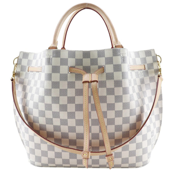 [루이비통]LOUIS VUITTON
 Giroratta 핸드백 
 2 웨이 어깨 N41579 Damier Eulu Canvas Rose Ballerine White Gi1178 조각 된 어깨 핸드 빌 2way A4 드로우 스트링 Giroratta Ladies B-rank