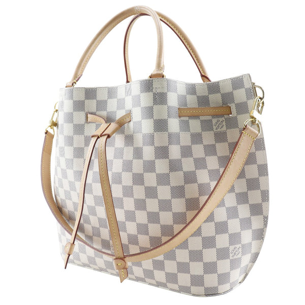 【LOUIS VUITTON】ルイ・ヴィトン
 ジロラッタ ハンドバッグ
 2WAYショルダー N41579 ダミエアズールキャンバス ローズバレリーヌ 白 GI1178刻印 肩掛け 手提げ 2way A4 巾着 Giroratta レディースB-ランク