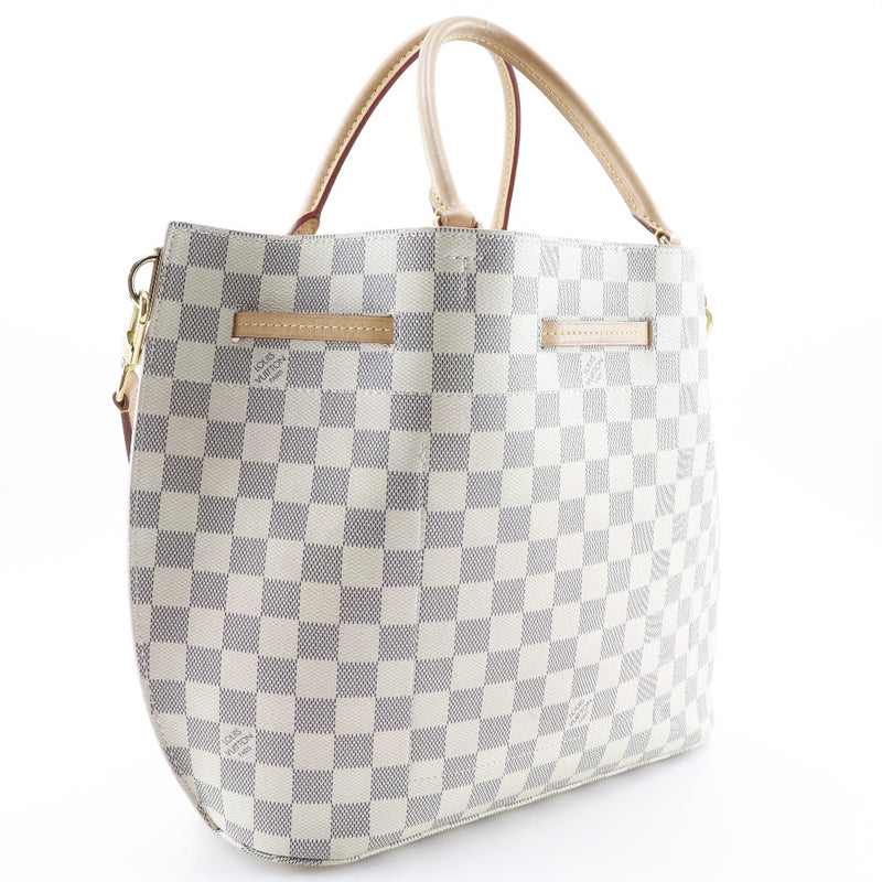 [Louis Vuitton]LOUIS VUITTON Giroratta Handbag 2way Shoulder N41579 Damier Eizur Canvas Rose Ballerine White GI1178 Sello Handsel