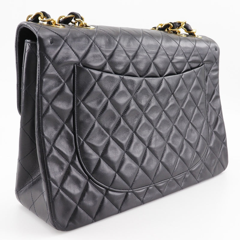 [Chanel] Chanel 
 Sac à bandoulière 
 Décamatrasse double chaîne d'agneau en peau d'agneau noir diagonal suspendu tournure de serrure de serrure les dames a + rang