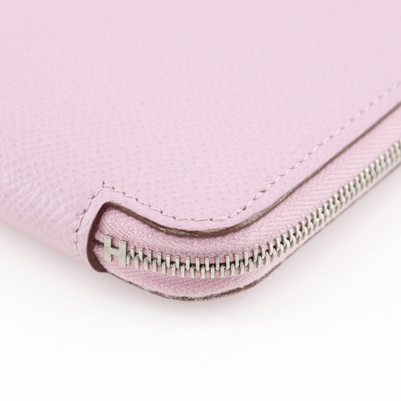 [Hermes] Hermes Azaplong Long Silkin Long 지갑 Epsom Sylbestor Pink U Engraved Zipper Azap Long Silk in Ladies A-Rank