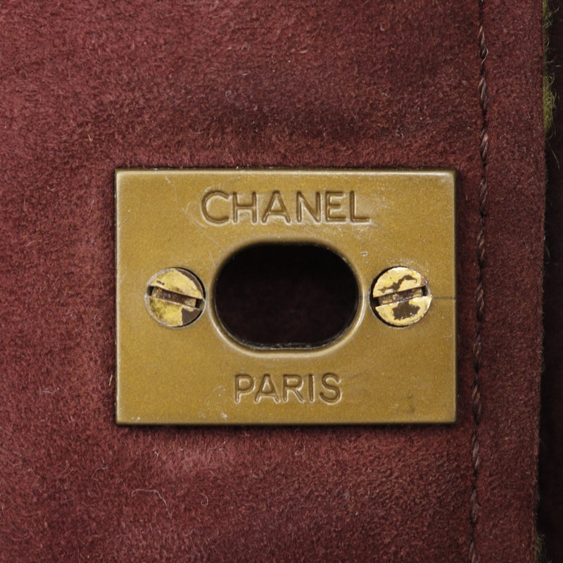 [CHANEL] Chanel COCO Mark Tote Bag Mouton Brown/Green Shoulder Handrow Turn Lock COCO Mark Ladies