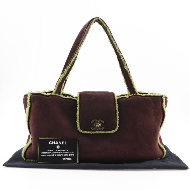 [Chanel] Chanel COCO Mark Tote Bag Mouton Tea/Green Handsbag Gurn Bold Coco Mark Mark Ladies