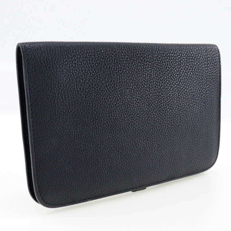 HERMES】エルメス ドゴンGM 長財布 トゴ 黒/シルバー金具 □R刻印