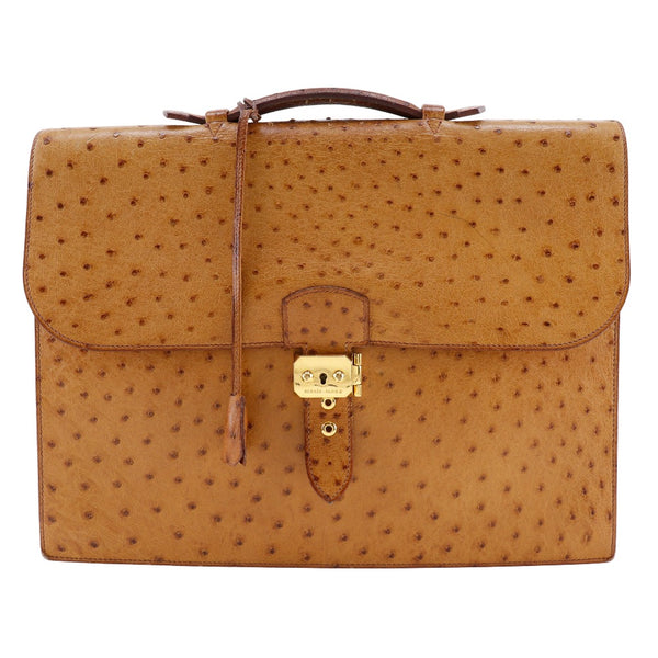 [Hermès] Hermes Sack Adepesh 38 Business Sag Bagniscasse Autruche Tea Handrise A4 Pachin Lock Sac Adepeche 38 Mesdames