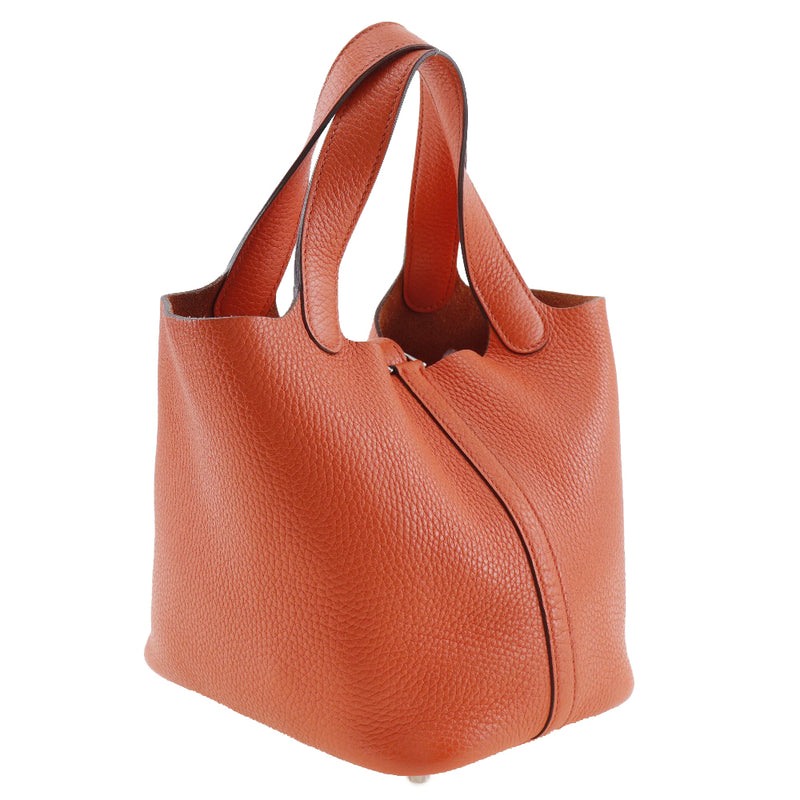 [Hermès] Hermes Picotan Lock PM Handbag Toryon Lemance Orange / Silver Hand Celt Celt Celt Picotin Lockpm Mesdames A Rank