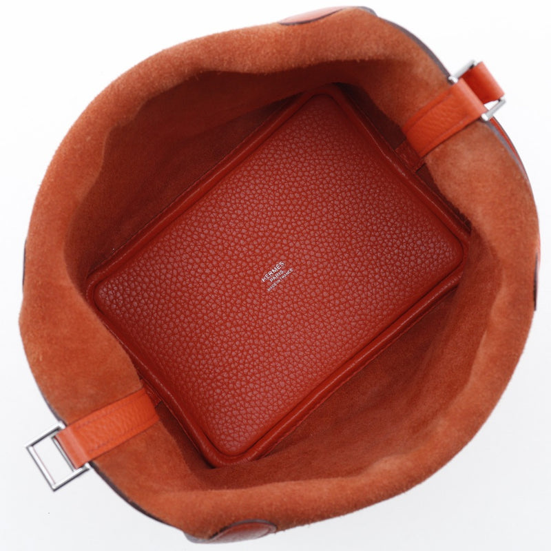 [Hermes] Hermes PicotinRock PM Handbag Toryon Lemance Orange/Plata Mano hacia atrás X -Enconocimiento de la mano del cinturón del cinturón del cinturón Picotin Lockpm Damas A Rank