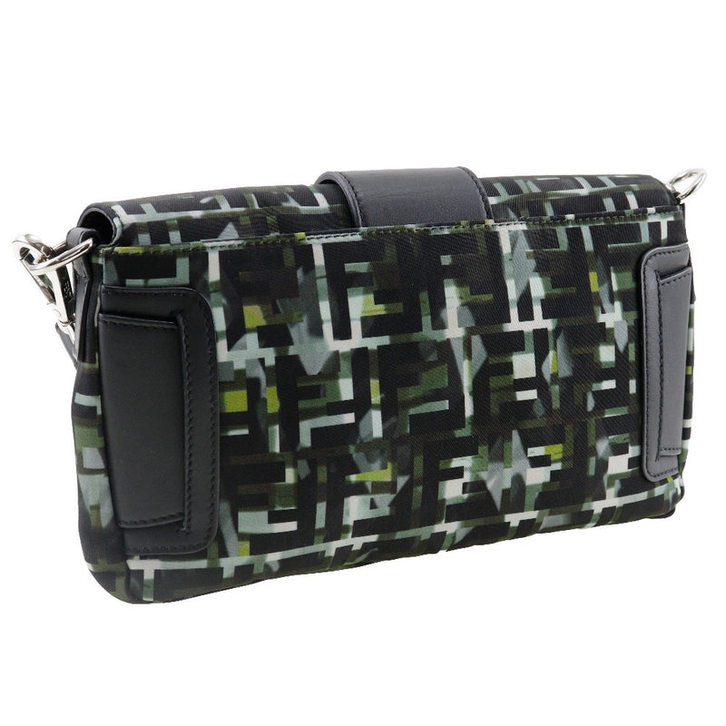 [Fendi] Fendi Mamma Bucket Shouther Bushing Bag 3way Body Clutch Zukka Comouflage Pattern 7VA472 나일론 검은 색 대각선 대각선 어깨 3Way Magnet Type Mamma Bucket Unisx A Rank