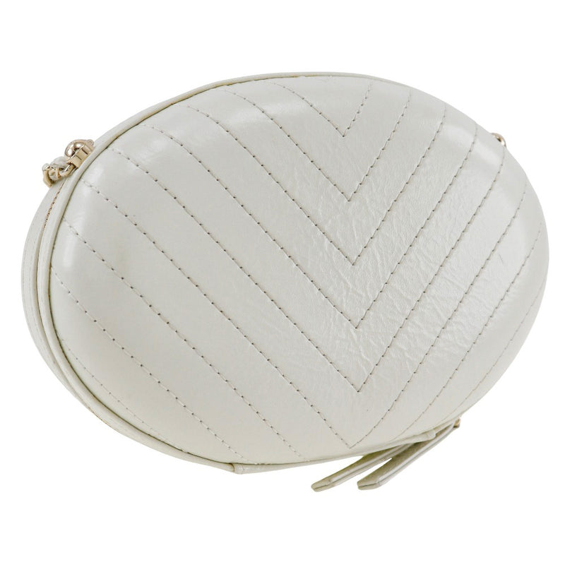 [Chanel] Chanel 
 Bolso de hombro de cadena 
 Rapauza Calf blanco Doble Zhoulder Cadena Damas A-Rank