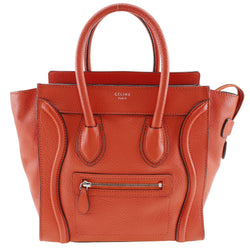 [Céline] Céline Lague Micro Handbag Calf Red Handsage A5 Fastener Luggage Micro Madies A Rank