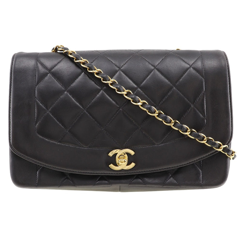 [Chanel] Chanel 
 Sac à bandoulière 
 Diana A01165 Lambe noire en diagonale noire épaule A5 Turn Lock Chainhound Mesdames