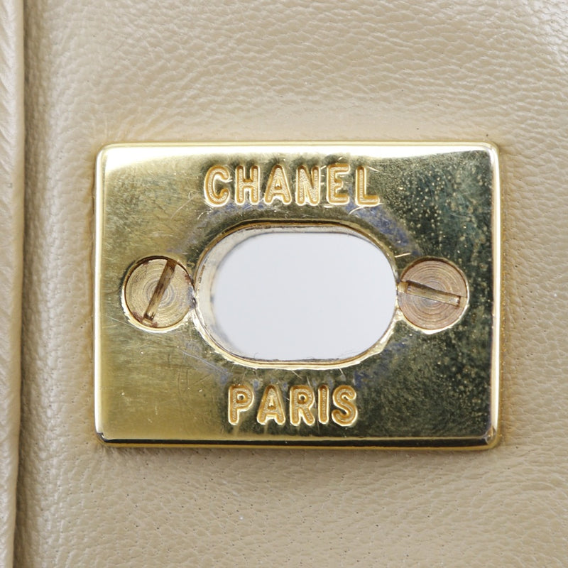 [Chanel] Chanel Chanel Bager Sac à épaule matrasse Double volet lam Skin beige épaule à main Prince A5 Turn Lock Lock Chainhound Mesdames