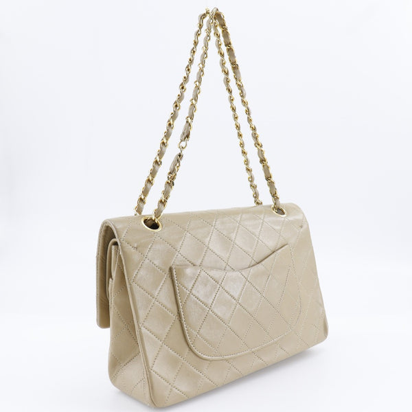 [Chanel] Bolso de hombro de la cadena de Chanel Matelasse Bolso de hombro beige de piel de doble colgajo A5 giran cadena de bloqueo de bloqueo damas