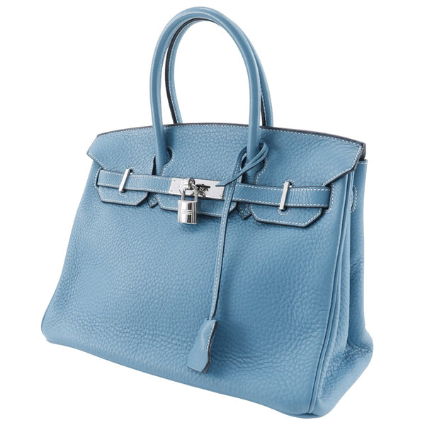 [Hermes] Hermes Birkin 30 Handbag Triyoon Lemance Blue Zene Silver Bracket □ H.