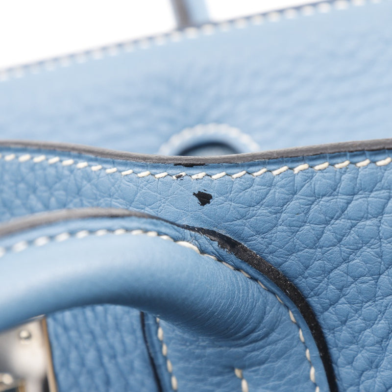 [Hermes] Hermes Birkin 30 Triyoon Triyoon Lemance Blue Zene Silver Sportet □