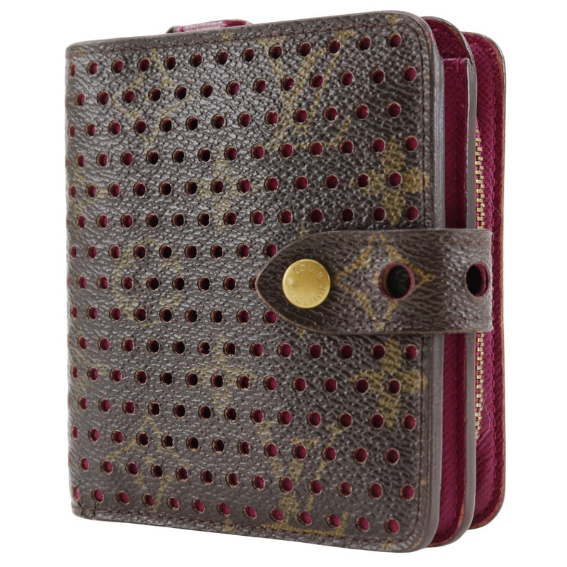 [Louis Vuitton]LOUIS VUITTON Compact zip Bi-Fold Wallet MonogramPerfo M95188 Monogram Canvas Fuchsha Brown/Raspberry Pink Mi0036 engraved snap button COMPACT ZIP Ladies