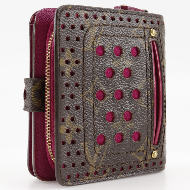 [Louis Vuitton]LOUIS VUITTON Compact zip Bi-Fold Wallet MonogramPerfo M95188 Monogram Canvas Fuchsha Brown/Raspberry Pink Mi0036 engraved snap button COMPACT ZIP Ladies