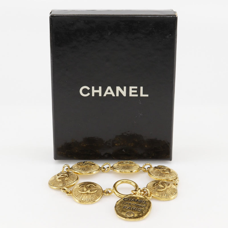 【CHANEL】シャネル
 ココマーク ブレスレット
 31 RUE CAMBON  ヴィンテージ 金メッキ 約40g COCO Mark レディース