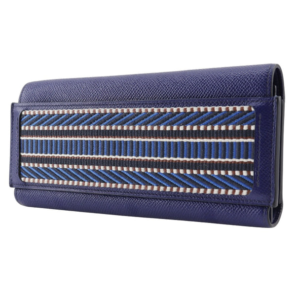 [HERMES] Hermes 
 Passan Long Sangle Caval Purse
 Epsom Blue C engraved flap PASSAN LONG SANGLE CAVAL Ladies A+Rank