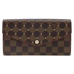 [Louis Vuitton] Louis Vuitton Portofoille Sarah Wallet Study Dami Cambus Three Tea / Red MI3178 Bouton Snap de tampon Portefeiulle Sarah Ladies A-Rank