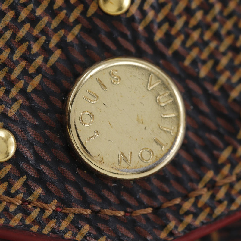 [Louis Vuitton]LOUIS VUITTON Portefeiulle・ Sarah Purse Studs Dami Cambus Three Rise Brown/Red MI3178 engraved snap button PorteFeiulle Sarah Ladies A-Rank